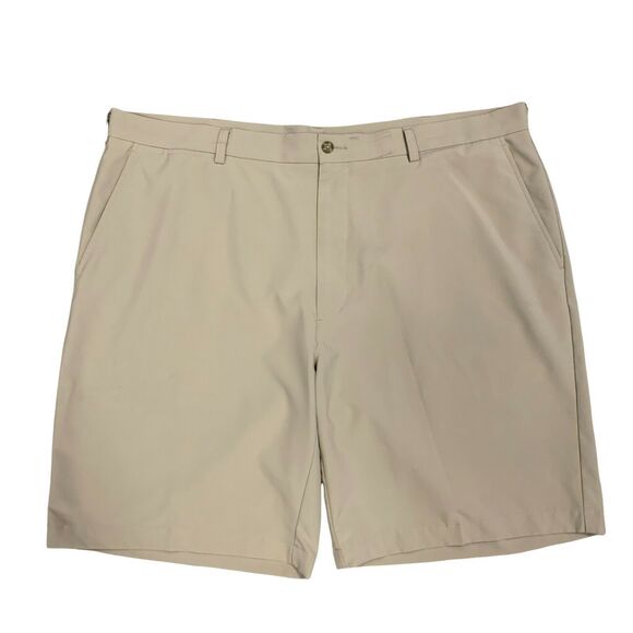 PGA Golf Shorts Men's Size 42 Beige Flat Front Quick Dry Athletic Moisture Wick - Picture 1 of 12